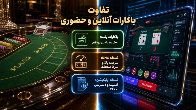تفاوت باکارات آنلاین و حضوری؛ کدام برای شما بهتر است؟