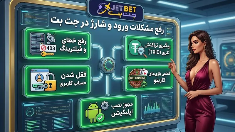 مشکلات رایج هنگام ورود به JetBet و راه‌حل آن‌ها
