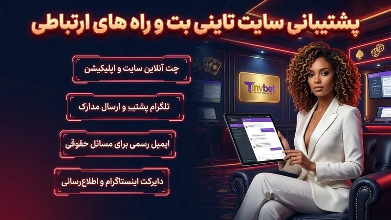 پشتیبانی سایت تاینی بت و راه های ارتباطی